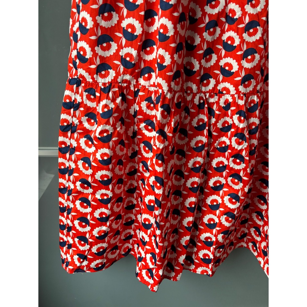 NWT* Boden Thea Red Floral Tiered Maxi Skirt Womens Size 4 Cotton Boho Retro Mod - Picture 3 of 9